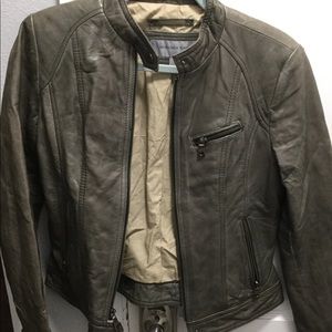 Grey leather jacket